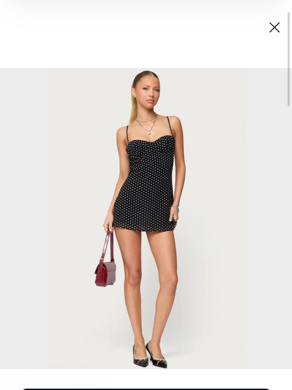 Edikted petite Black Polka Dot Mini Dress